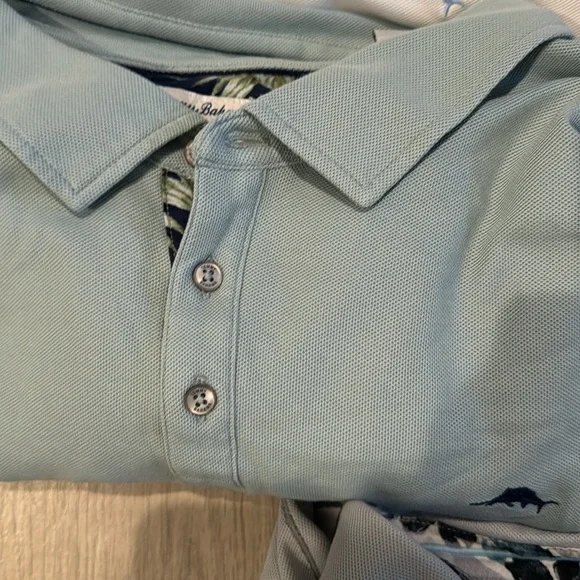 Tommy Bahama Men's Blue Light green Gray and White Polo Shirt Collection